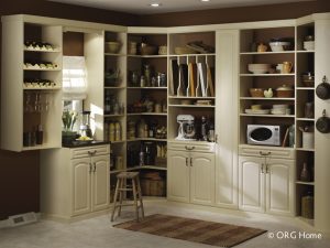 white shelves for pantry