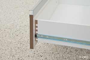 close up of white drawer